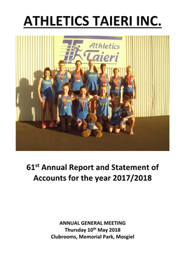 Athletics Taieri Inc