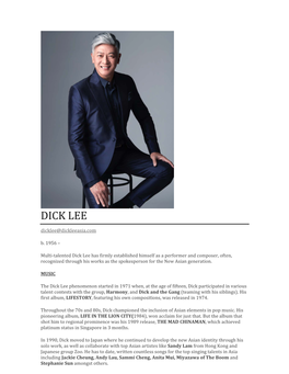 Download Dick Lee's CV