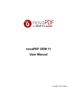 Novapdf OEM 11 User Manual