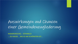 Auswirkungen Und Chancen Einer Gemeindeneugliederung