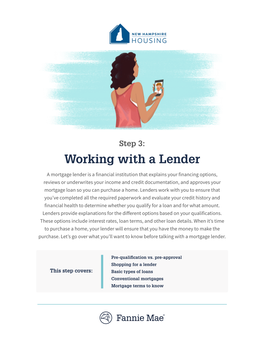 Step 3: Working with a Lender