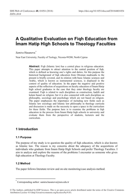 A Qualitative Evaluation on Fiqh Education from İmam Hatip High Schools to Theology Faculties