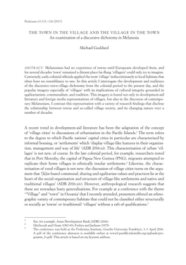 An Examination of a Discursive Dichotomy in Melanesia Michael