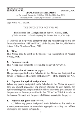 The Income Tax Act Cap