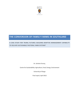 The Conversion of Family Farms in Southland