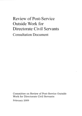 CHAPTER 1: Review on Post-Service Outside Work for Directorate Civil Servants