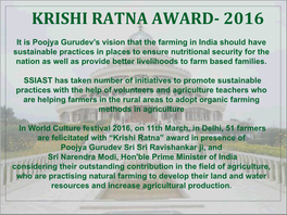 Krishi Ratna Award- 2016