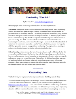 Unschooling Links