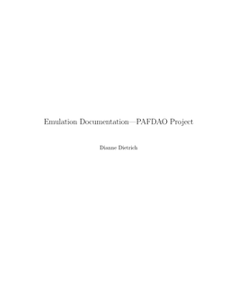 Emulation Documentation -- PAFDAO Project [PDF]