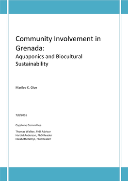 Community Involvement in Grenada: Aquaponics and Biocultural Sustainability