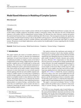 Macleod2018 Article Model-Basedinferencesinmodelin