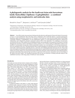 A Phylogenetic Analysis for the South-East Asian Mite Harvestman