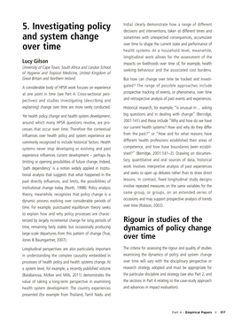 5. Investigating Policy and System Change Over Time