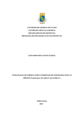 Universidade Federal Do Ceará Centro De Ciências Agrárias Departamento De Zootecnia Programa De Pós-Graduação Em Zootecnia