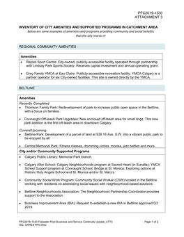 PFC2019-1330-ATT 3-Inventory of City Amenities and Program