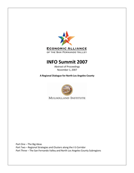 INFO Summit 2007 Abstract of Proceedings November 1, 2007