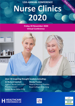 Nurse Clinics 2020 Friday 20 November 2020 Virtual Conference