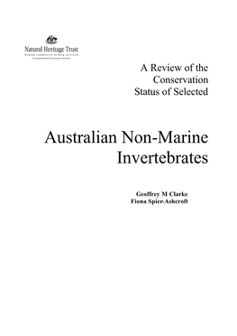 Australian Non-Marine Invertebrates