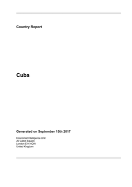 Country Report Cuba September 2017