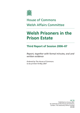 Welsh Prisoners in the Prison Estate