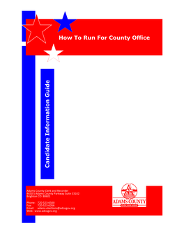 How to Run for County Office Cand Idate Information Guide