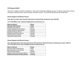 FOI Request 02420/1 There Are 7 Clusters of Schools in Southend