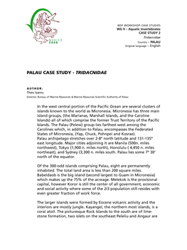 Palau Case Study - Tridacnidae