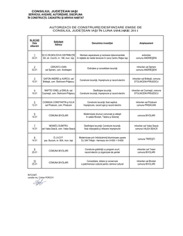 Consiliul Judeţean Iaşi Serviciul Avizare, Autorizare, Disciplina În Construcţii, Cadastru Şi Arhiva Habitat