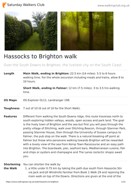 Hassocks to Brighton Walk