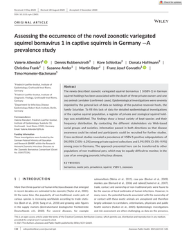 Assessing the Occurrence of the Novel Zoonotic Variegated Squirrel Bornavirus 1 in Captive Squirrels in Germany —A Prevalence Study