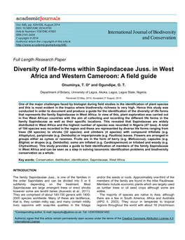 Diversity of Life-Forms Within Sapindaceae Juss