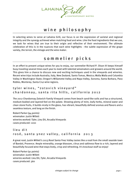 Wine Philosophy Sommelier Picks