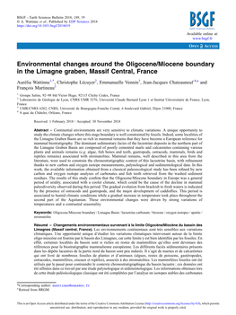 Environmental Changes Around the Oligocene/Miocene Boundary in the Limagne Graben, Massif Central, France