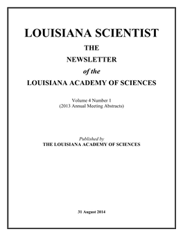 LOUISIANA SCIENTIST Vol. 4 No. 1