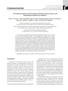 Communication Printed in Brazil - ©2020 Sociedade Brasileira De Química