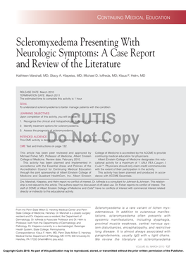 Scleromyxedema Presenting with Neurologic Symptoms: a Case Report and Review of the Literature