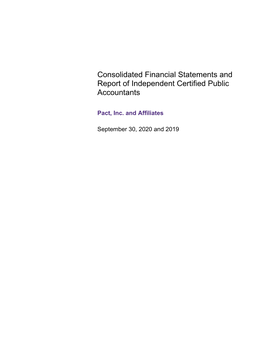 Consolidated Financial Statements and Report of Independent Certified Public Accountants