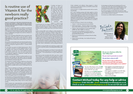 Is Routine Use of Vitamin K for the Newborn Really Good Practice?