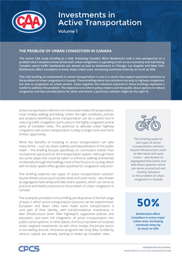 Investments in Active Transportation Volume 1