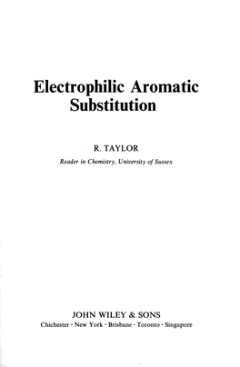 Electrophilic Aromatic Substitution