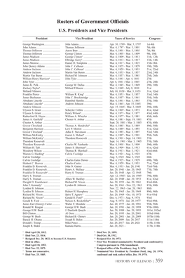 Rosters of Government Officials U.S