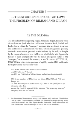 The Problem of Bilhah and Zilpah