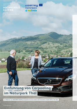 Einführung Von Carpooling Im Naturpark Thal