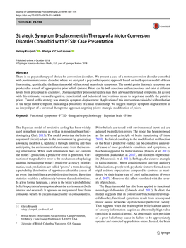 Strategic Symptom Displacement in Therapy of a Motor Conversion Disorder Comorbid with PTSD: Case Presentation