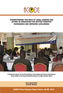 ACODE Policy Dialogue Report Series, No.20, 2014