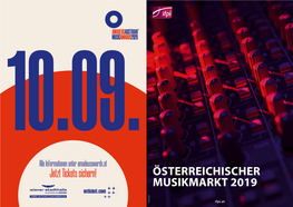 Jetzt Tickets Sichern! ÖSTERREICHISCHER MUSIKMARKT 2019