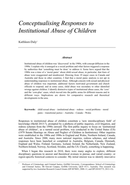 Conceptualising Responses to Institutional Abuse of Children