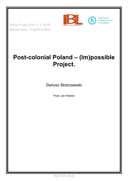 Post-Colonial Poland – (Im)Possible Project