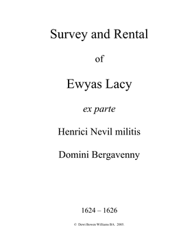 Survey and Rental Ewyas Lacy
