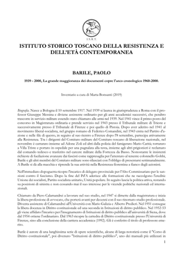 Istituto Storico Toscano Della Resistenza E Dell'età Contemporanea (ISRT)